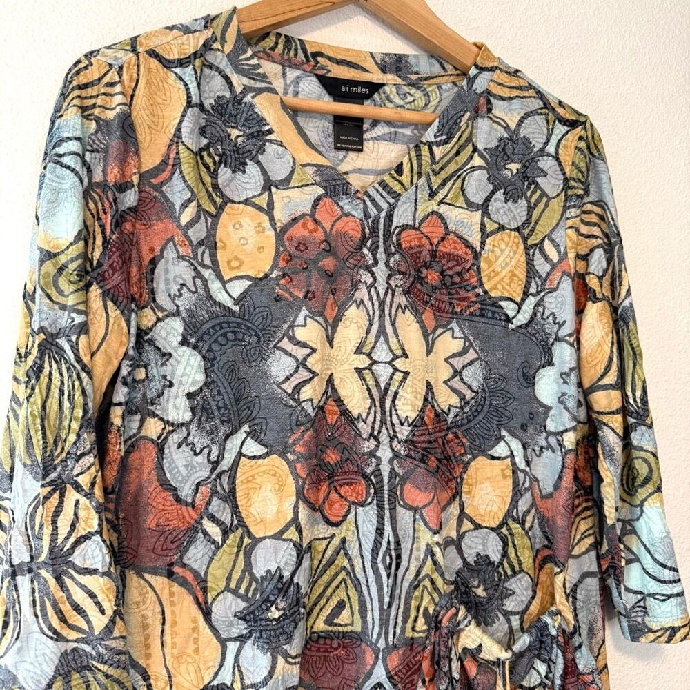 Ali Miles Floral Patterned Blouse‎ Size Small